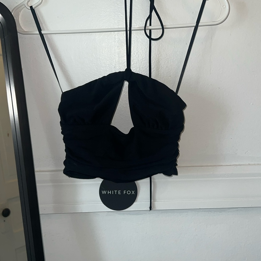 Black Halter Crop Top